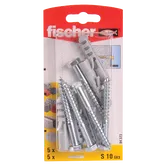 Diblu din nailon cu surub, Fischer S, 10 x 50 mm, 7 x 65 mm, 5 buc