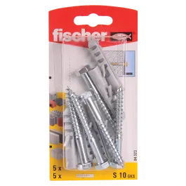 Diblu din nailon cu surub, Fischer S, 10 x 50 mm, 7 x 65 mm, 5 buc