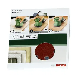 Foi abrazive, granulatie 80, 5 bucati, pentru slefuitor cu excentric, 115 mm