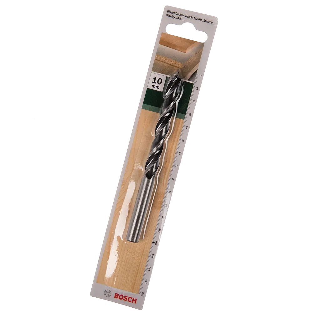 Burghiu elicoidal Bosch, mandrina standard, pentru lemn, 10 mm