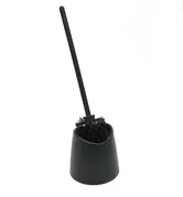 Suport si Perie WC Romataty PP, plastic, negru, 39 x 12 cm