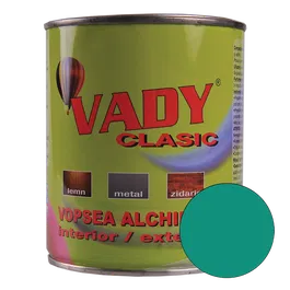Vopsea alchidica Vady clasic, pentru lemn/metal/zidarie, interior/exterior, verde, 0,6 l