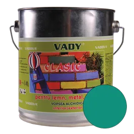 Vopsea alchidica Vady clasic, pentru lemn/metal/zidarie, interior/exterior, verde, 3 kg