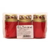 Set 3 candele V1-30A3, rosu, 7.5 x 13 cm