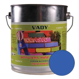 Vopsea alchidica Vady clasic, pentru lemn/metal/zidarie, interior/exterior, albastru, 3 kg