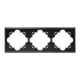 Rama de aparataj Luna, 3 module, PVC, negru