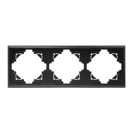 Rama de aparataj Luna, 3 module, PVC, negru