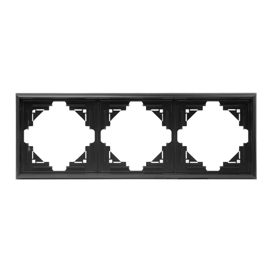 Rama de aparataj Luna, 3 module, PVC, negru
