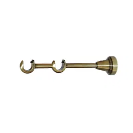 Consola galerie fier forjat, dubla, cu suport, deschisa, 16 mm, auriu antic, set 2 buc