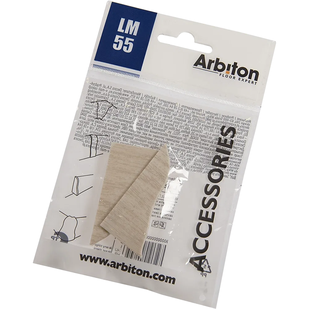 Set terminatie plinta parchet Arbiton LM 55, stejar auriu, PVC, 55 x 26 mm, 2 bucati/set