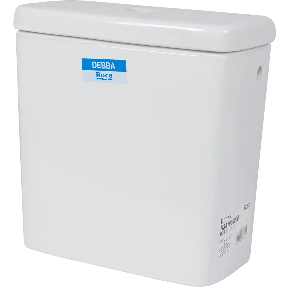 Rezervor WC ceramic Roca Debba, dubla comanda, 3-6 l, alimentare lateral stanga, alb