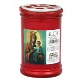 Candela cu capac T30, rosu, 6 x 10 cm