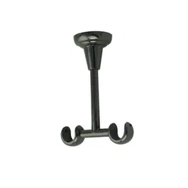 Consola galerie fier forjat, prindere tavan, 16 mm, negru, set 2 buc