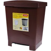 Cos gunoi cu pedala RomTatay, plastic, maro, 23L
