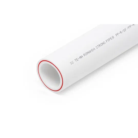 Teava PPR 32 mm Te-Ma, insertie fibra compozit, 20 bar, alb, 2 m