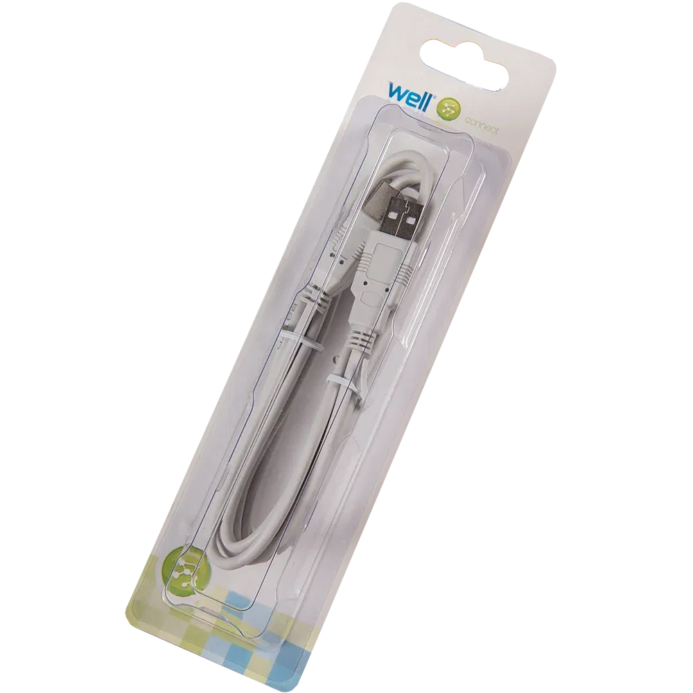 Cablu imprimanta USB 1.1 Well, USB A tata, USB B tata, 1.8 m
