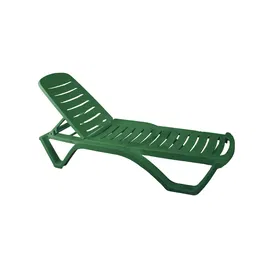 Sezlong plaja Aqua, plastic, 200 x 72 x 32 cm, verde