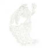 Decoratiune de Craciun ingeras iridescent cu gliter, plastic, 14 x 10 cm