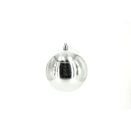 Glob decorativ de Craciun, argintiu, plastic, 10 cm