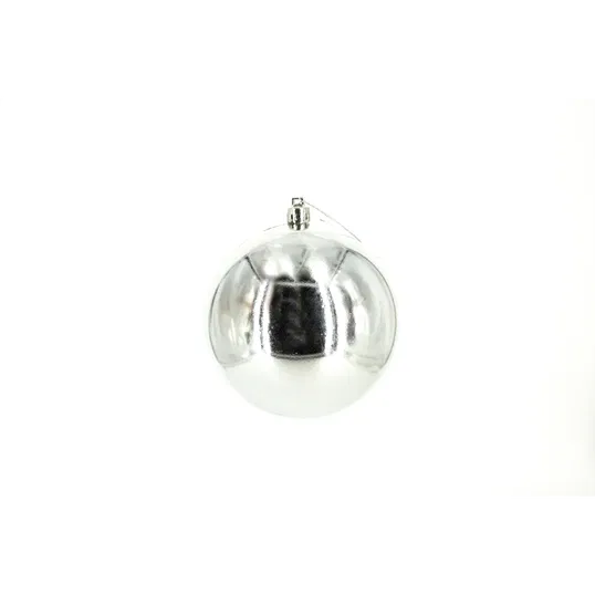 Glob decorativ de Craciun, argintiu, plastic, 10 cm