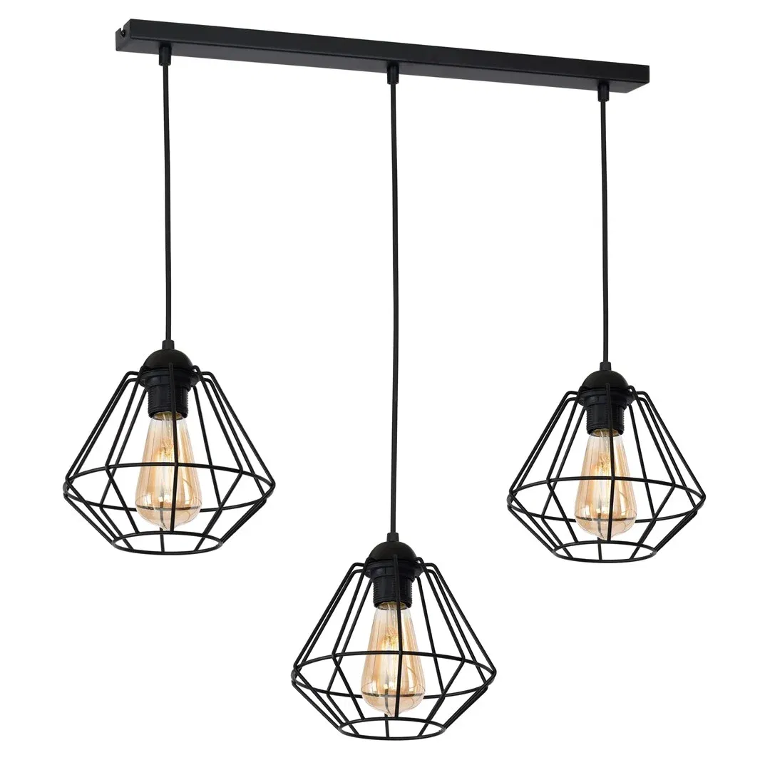 Suspensie Colin, 3xE27, 60 W, metal, negru