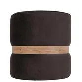 Taburet Ring, inel stejar, stofa maro H48, rotund, 38 x 38 x 40 cm