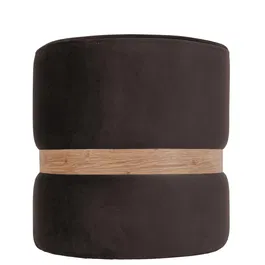 Taburet Ring, inel stejar, stofa maro H48, rotund, 38 x 38 x 40 cm