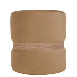 Taburet Ring, inel stejar, stofa bej H03, rotund, 38 x 38 x 40 cm