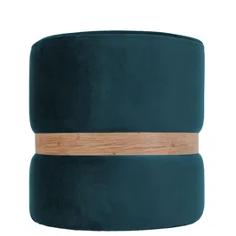 Taburet Ring, inel stejar, stofa turcoaz H13, rotund, 38 x 38 x 40 cm