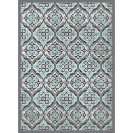 Covor modern Oxford 6223, poliester cu amestec vascoza, model clasic turcoaz, 120 x 160 cm
