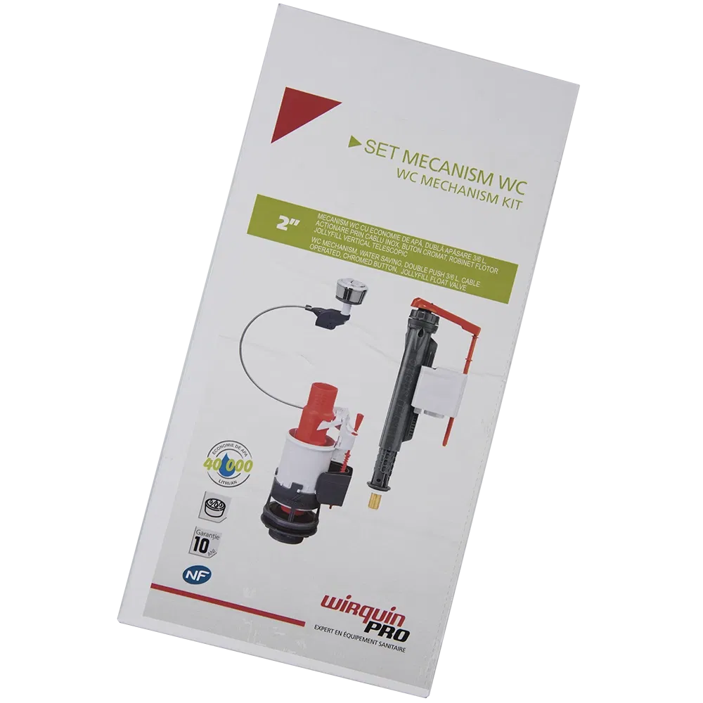 Mecanism WC Wirquin Pro, actionare prin apasare 2, 3/6l, plastic