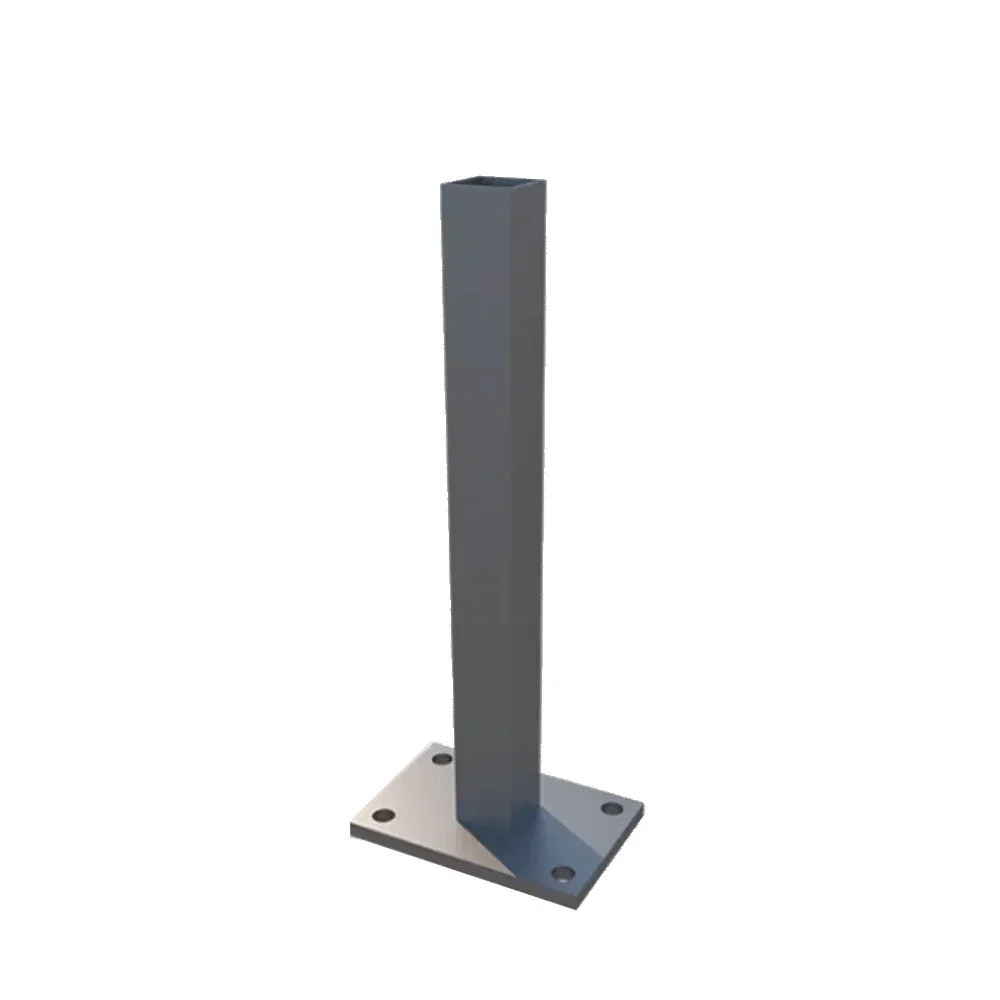 Suport stalp zincat, aluminiu, gri, 70 x 70 mm