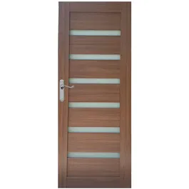 Usa interior celulara cu geam Pamate U73, reversibila, MDF, stejar auriu, toc fix, 200 x 80 x 3.5 cm