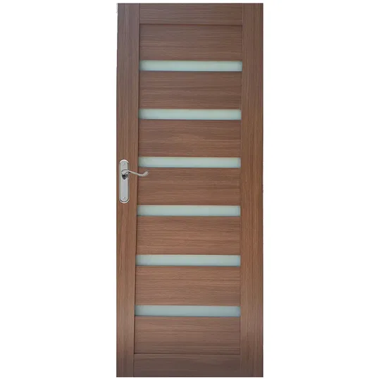 Usa interior celulara cu geam Pamate U73, reversibila, MDF, stejar auriu, toc fix, 200 x 80 x 3.5 cm