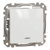 Intrerupator simplu cu revenire Schneider Sedna SDD111111L, IP20, montaj incastrat, alb, 73 x 73 x 24 mm