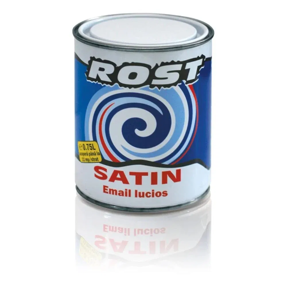 Vopsea superlucioasa pentru lemn/metal/zidarie, Rost Satin, interior/exterior, albastru, 2.5 l