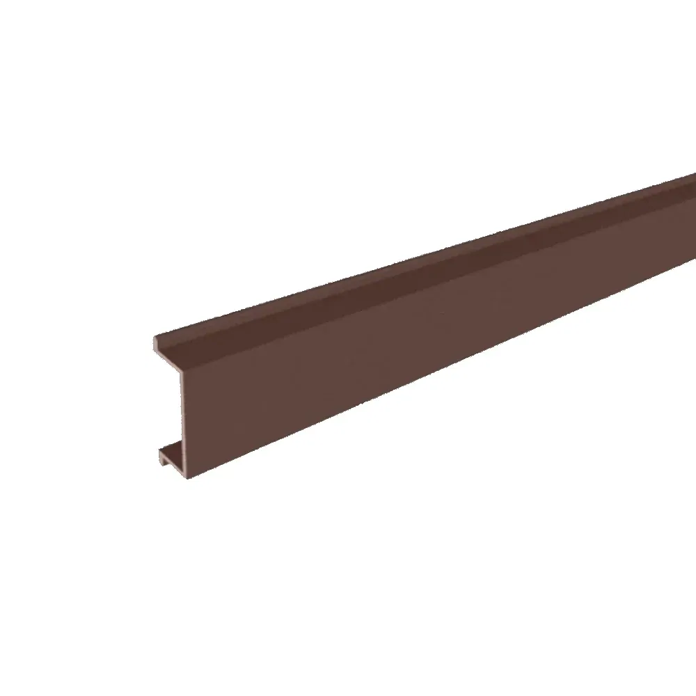 Profil inchidere stalp gard, aluminiu, maro, 1500 x 8 x 22 mm