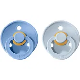 BIBS Colour Natural Rubber Size 2: 6+ months suzetă Sky Blue / Baby Blue 2 buc