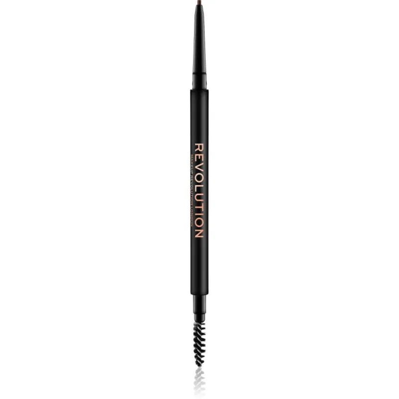 Makeup Revolution Precise Brow Pencil creion sprâncene precise cu pensula culoare Medium Brown 0.05 g