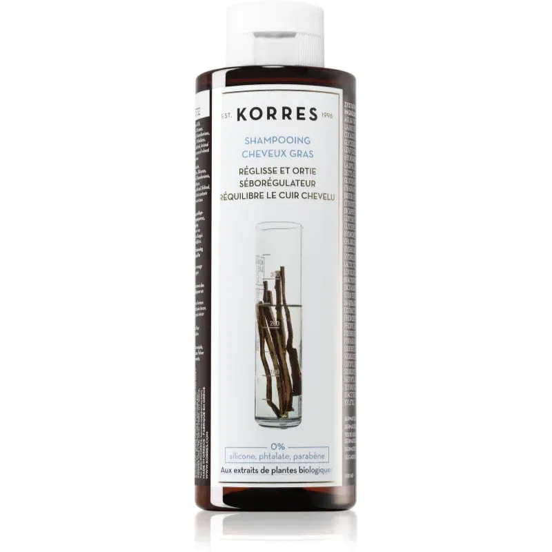 Korres Liquorice and Urtica șampon pentru păr gras 250 ml