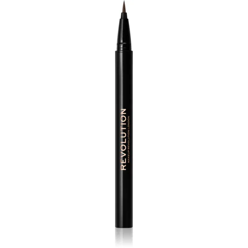 Makeup Revolution Hair Stroke Brow Pen creion pentru sprancene culoare Dark Brown 0.5 ml