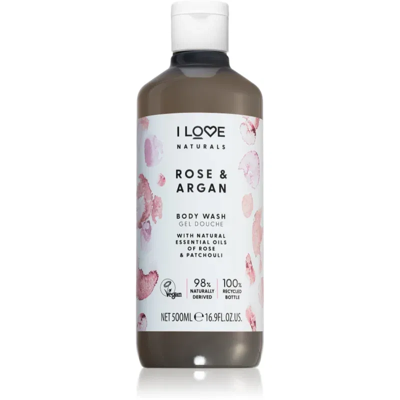 I Love Naturals Rose & Argan gel de dus imbatator cu aromă de trandafiri 500 ml
