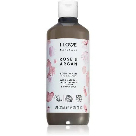 I Love Naturals Rose & Argan gel de dus imbatator cu aromă de trandafiri 500 ml