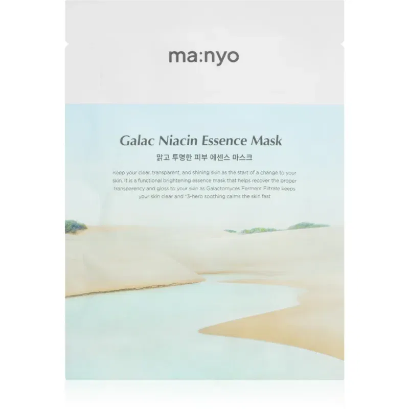 ma:nyo Galac Niacin Essence mască textilă iluminatoare cu efect de hidratare 30 g
