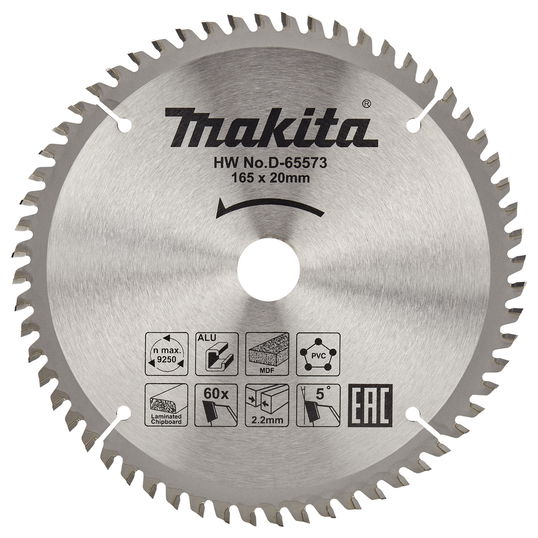 Panza fierastrau circular multimaterial Makita, 165 x 20 x 2.2 mm