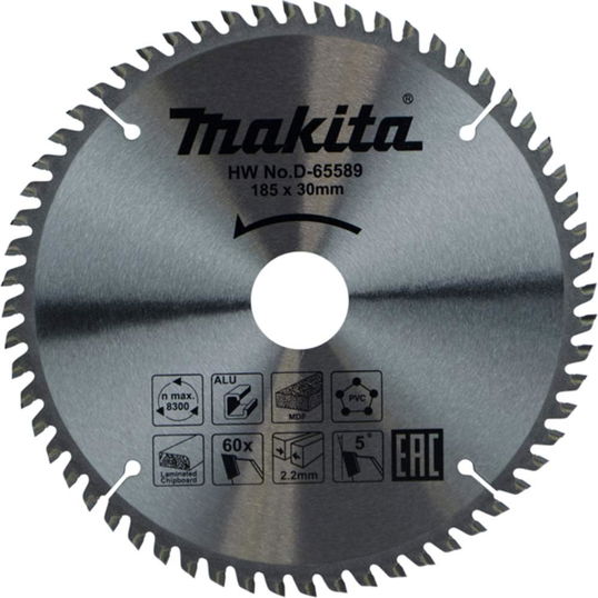 Panza fierastrau circular multimaterial Makita, 185 x 30 x 2.2 mm