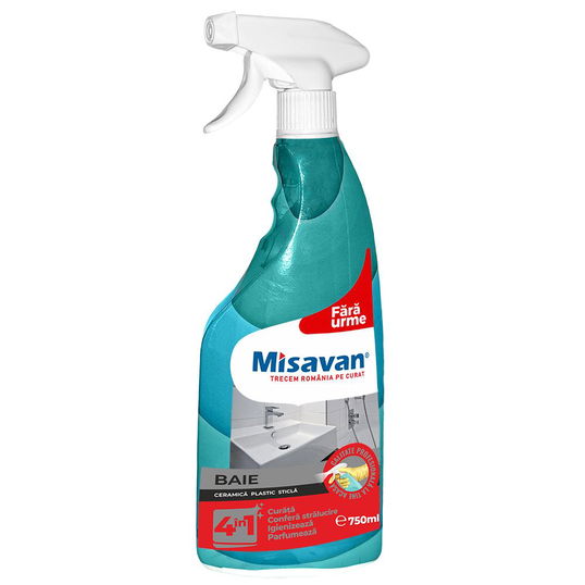 Detergent baie Misavan 4 in 1, cu pulverizator, 750 ml