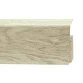 Plinta parchet cu dublu canal cablu PVC, stejar Rene, 2200 x 22 x 80 mm