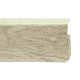 Plinta parchet cu dublu canal cablu PVC, stejar Rene, 2200 x 22 x 80 mm