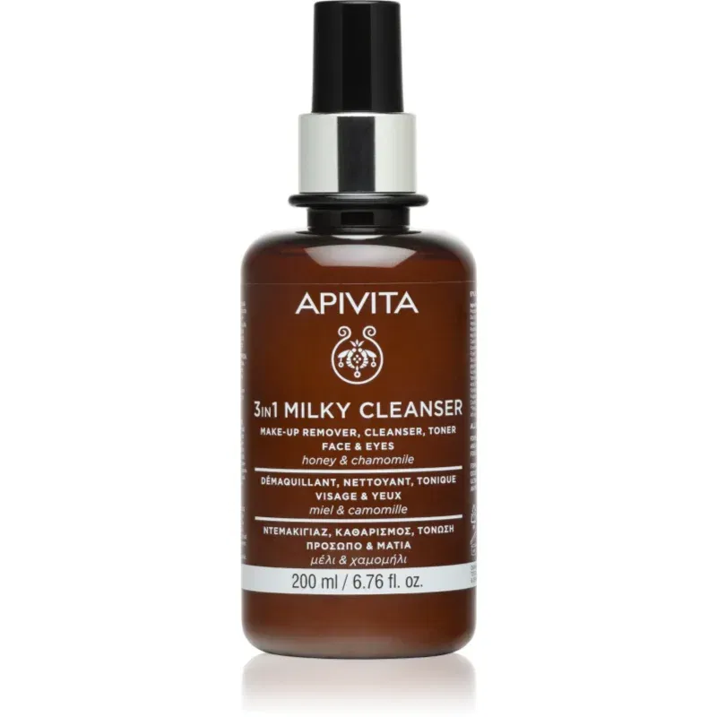 Apivita Cleansing Milk Face & Eyes Lapte demachiant 3 în 1 pentru față și ochi 200 ml